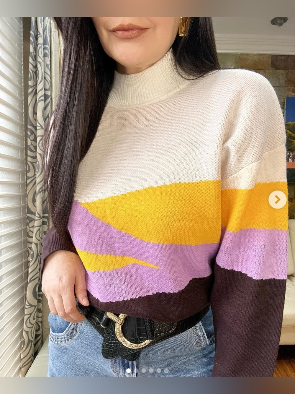 H&M Turtleneck Crop Abstract Horizon Sweater - Picture 12 of 12